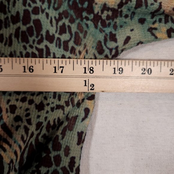 Cubism Abstract Animal Print Top Womens Medium Multicolor Perforations Shirt - Picture 4 of 14